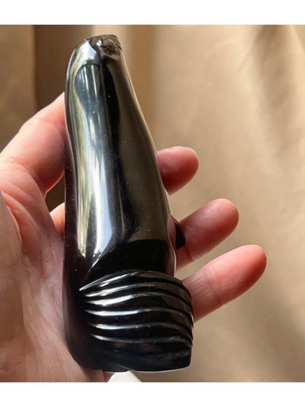 Hand Carved Sea Lion Sculpture Onyx Black Collectible 4.5" Long Approx. Gift Dad - Picture 9 of 15